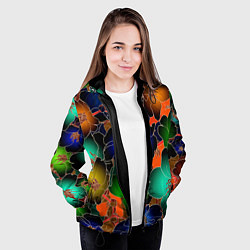 Куртка с капюшоном женская Vanguard floral pattern Summer night Fashion trend, цвет: 3D-черный — фото 2