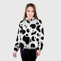 Куртка с капюшоном женская Пятна Далматина, цвет: 3D-белый — фото 2