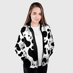 Куртка с капюшоном женская Пятна Далматина, цвет: 3D-черный — фото 2