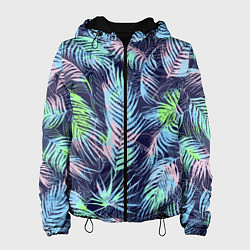 Женская куртка Разноцветные Листья Пальм