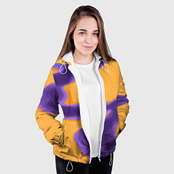 Куртка с капюшоном женская Фиолетовая река, цвет: 3D-белый — фото 2