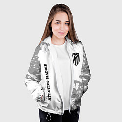 Куртка с капюшоном женская Atletico Madrid Sport на темном фоне, цвет: 3D-белый — фото 2