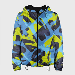 Женская куртка Сине-салатовая абстракция