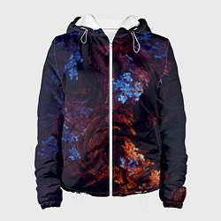 Куртка с капюшоном женская Синие и Красные Коралловые Рифы, цвет: 3D-белый