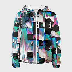 Женская куртка Glitch Abstract squares Глитч Абстрактные квадраты