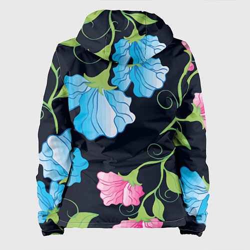 Женская куртка Яркие удивительные цветы в летней ночи / 3D-Черный – фото 2