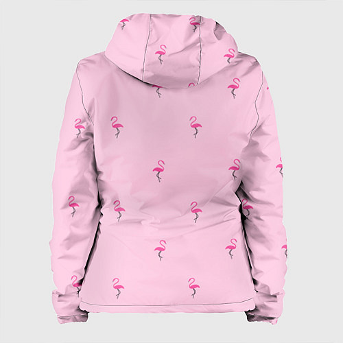 Женская куртка Фламинго на розовом фоне / 3D-Белый – фото 2
