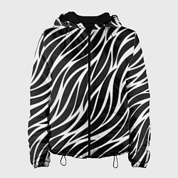 Куртка с капюшоном женская Волнистые Листы, цвет: 3D-черный