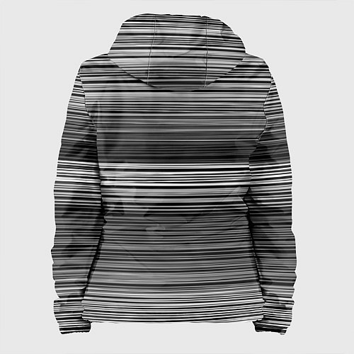 Женская куртка Black and white thin stripes Тонкие полосы / 3D-Белый – фото 2