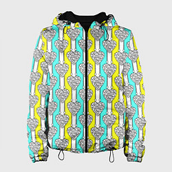 Женская куртка Striped multicolored pattern with hearts