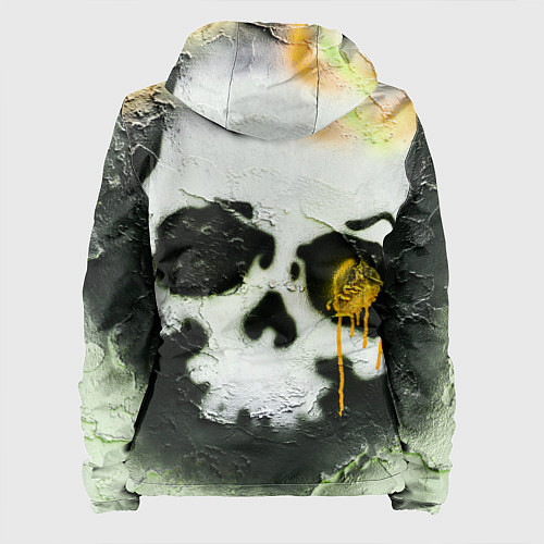 Женская куртка Череп на поверхности в красках - Жёлтый / 3D-Белый – фото 2