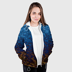 Куртка с капюшоном женская Marble texture blue brown color, цвет: 3D-белый — фото 2