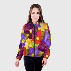 Куртка с капюшоном женская MULTICOLORED PANSIES, цвет: 3D-черный — фото 2