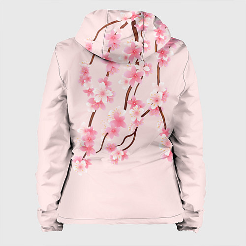 Женская куртка Ветка Нежной Сакуры / 3D-Черный – фото 2