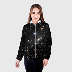 Куртка с капюшоном женская Новое изображение ранней вселенной от Джеймса Уэбб, цвет: 3D-белый — фото 2
