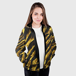 Куртка с капюшоном женская Золотая Чешуя Дракона, цвет: 3D-черный — фото 2