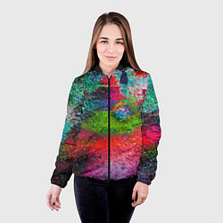 Куртка с капюшоном женская Pointillism Art Fashion trend, цвет: 3D-черный — фото 2