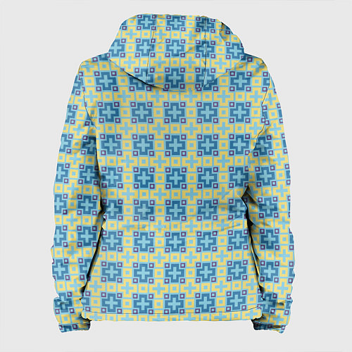 Женская куртка Квадратики и крестики паттерн / 3D-Черный – фото 2