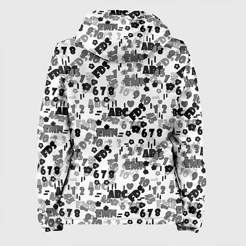Женская куртка Black and white alphabet and numbers / 3D-Белый – фото 2