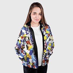 Куртка с капюшоном женская Смелые мазки яркой краски на холсте, цвет: 3D-черный — фото 2