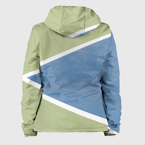 Женская куртка Абстрактная геометрическая компиляция - Зелёный / 3D-Белый – фото 2