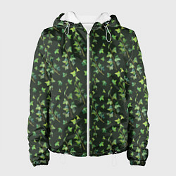 Женская куртка Листья зеленый плюща - паттерн