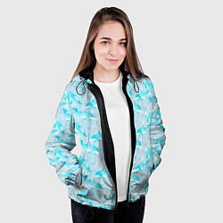 Куртка с капюшоном женская Дельфины в океане, цвет: 3D-черный — фото 2