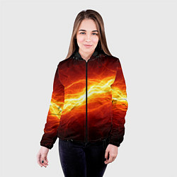 Куртка с капюшоном женская Искровой разряд молнии, цвет: 3D-черный — фото 2