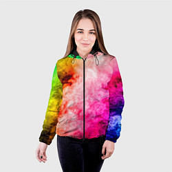 Куртка с капюшоном женская Взрыв Красок I Дым, цвет: 3D-черный — фото 2