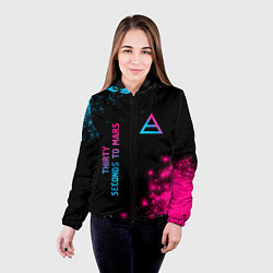 Куртка с капюшоном женская Thirty Seconds to Mars Neon Gradient, цвет: 3D-черный — фото 2