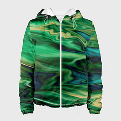 Женская куртка Абстрактный узор в зеленых тонах