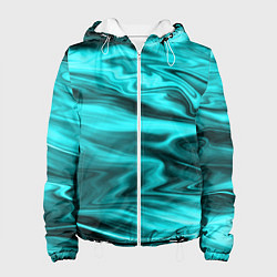 Женская куртка Неоновый бирюзовый мраморный узор