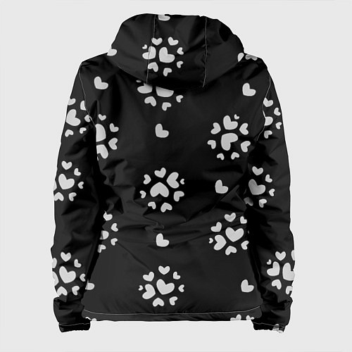 Женская куртка Серые сердца на черном фоне / 3D-Черный – фото 2
