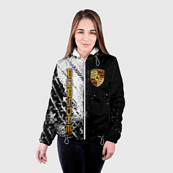 Куртка с капюшоном женская PORCHE - ЧЕРНО БЕЛЫЙ, цвет: 3D-белый — фото 2