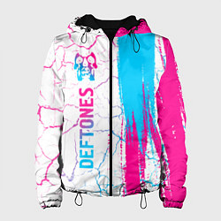 Куртка с капюшоном женская Deftones neon gradient style: по-вертикали, цвет: 3D-черный