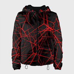 Куртка с капюшоном женская Intersecting red rays, цвет: 3D-черный