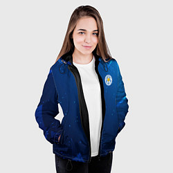 Куртка с капюшоном женская Сборная Уругвая синяя абстракция, цвет: 3D-черный — фото 2