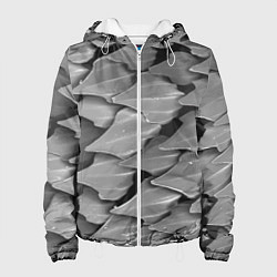 Куртка с капюшоном женская Кожа акулы - броня, цвет: 3D-белый