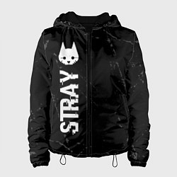 Куртка с капюшоном женская Stray glitch на темном фоне: вертикально, цвет: 3D-черный