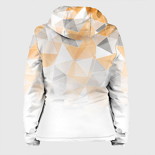 Женская куртка Однотонный белый и желто-серый геометрический / 3D-Белый – фото 2