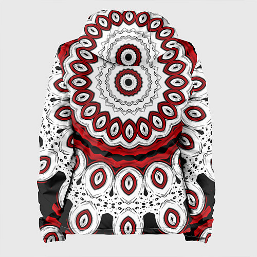 Женская куртка Красно-черный калейдоскоп мандала / 3D-Белый – фото 2