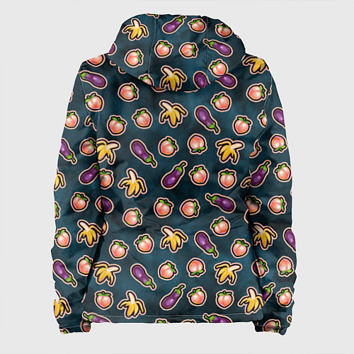 Женская куртка Баклажаны персики бананы паттерн / 3D-Белый – фото 2