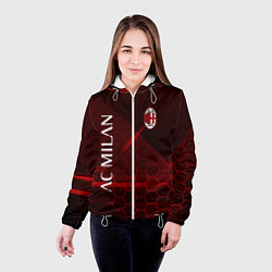 Куртка с капюшоном женская Ac milan Соты, цвет: 3D-белый — фото 2