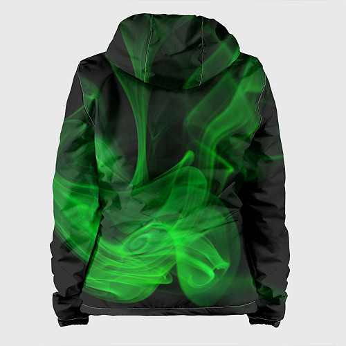 Женская куртка Зелёный абстрактный дым / 3D-Белый – фото 2