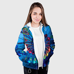 Куртка с капюшоном женская Фрактальная спираль, цвет: 3D-белый — фото 2