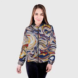 Куртка с капюшоном женская Лунные разводы красок, цвет: 3D-черный — фото 2