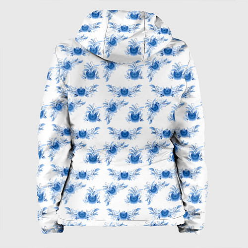 Женская куртка Blue floral pattern / 3D-Белый – фото 2