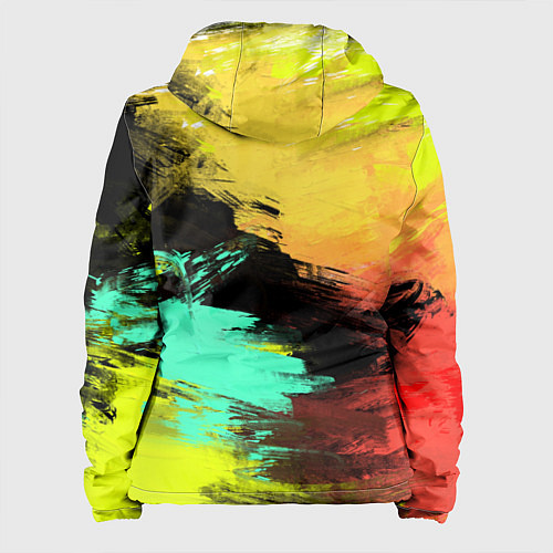 Женская куртка Яркий красочный гранж / 3D-Черный – фото 2