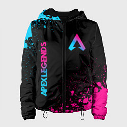 Куртка с капюшоном женская Apex Legends - neon gradient: символ и надпись вер, цвет: 3D-черный