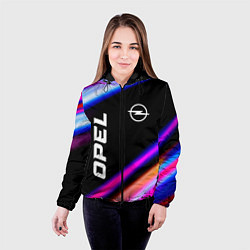 Куртка с капюшоном женская Opel speed lights, цвет: 3D-черный — фото 2